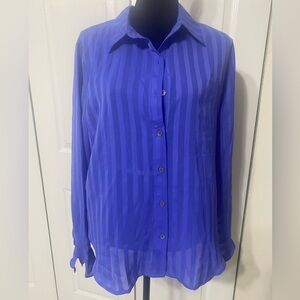 NWT Lulu’s Women's Blue Striped Button-Up Top size XL